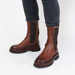 NIB AS98 Vinny Leather Chelsea Boots Whiskey size 38 retail $400